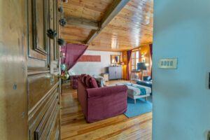 Enter the studio from the original wooden staircase within the building